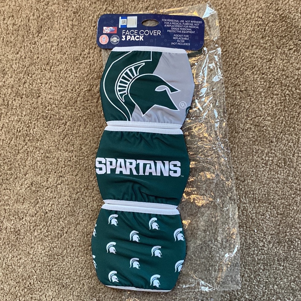 NIP MICHIGAN STATE SPARTANS NCAA 3 PACK FACE COVER